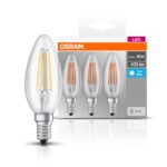 Set 3 becuri Led Osram, E14, 4W, 470 lumeni, lumina neutra (4000K) - 000004058075819719