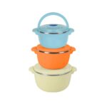 SET 3 CASEROLE TERMICE 2+4+6L, BELLY BEIGE, ART OF DINING BY HEINNER - HR-SNV-246LB