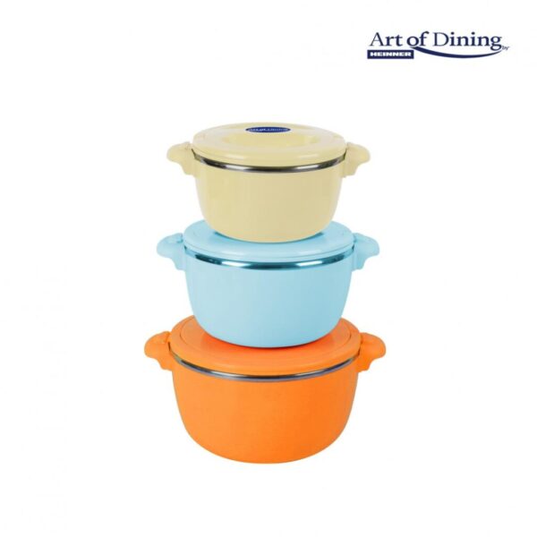 SET 3 CASEROLE TERMICE 2+4+6L, BELLY ORANGE, ART OF DINING BY HEINNER - HR-SNV-246LP