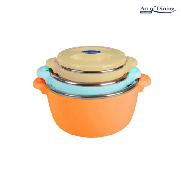 SET 3 CASEROLE TERMICE 2+4+6L, BELLY ORANGE, ART OF DINING BY HEINNER - HR-SNV-246LP