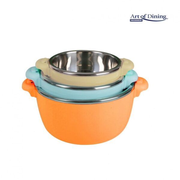 SET 3 CASEROLE TERMICE 2+4+6L, BELLY ORANGE, ART OF DINING BY HEINNER - HR-SNV-246LP