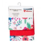 SET 3 PROSOAPE MICROFIBRA 40X40CM FLORI - HR-3TWL40-FLW