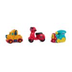 SET 3 VEHICULE ACTIONATE PRIN INERTIE- MASINUTA GALBENA - MOMKI899-17AG