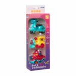 SET 3 VEHICULE ACTIONATE PRIN INERTIE- MASINUTA ROSIE, TREN GALBEN - MOMKI899-17AR