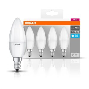 Set 4 becuri Led Osram, E14, 5,0W, 470 lumeni, lumina neutra (4000K) - 000004058075819610
