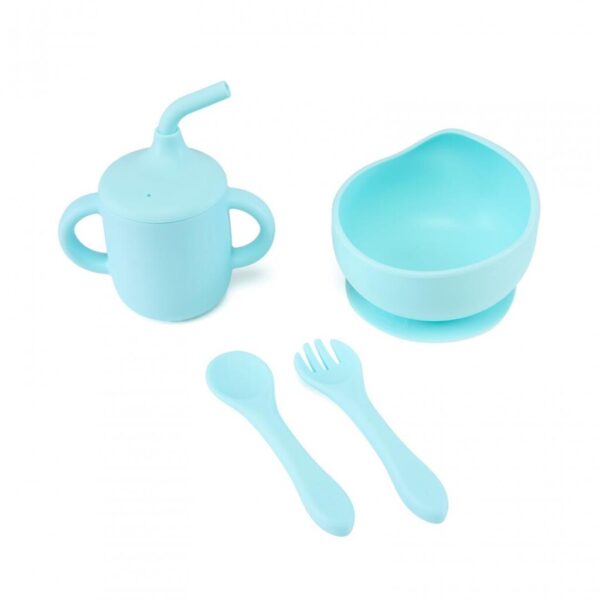 Set 4 piese diversificare din silicon: Cana cu pai, bol - UG-422BL