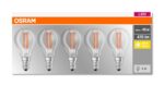 Set 5 becuri Led Osram, E14, 4W, 470 lumeni, lumina calda (2700K) - 000004058075090668