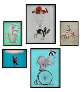 Set 5 tablouri decorative Animale - HR-S5STKO12