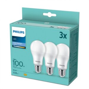Set 6 becuri LED Philips, E27, 12W (100W), 806 lm, lumina calda - 000008719514403840