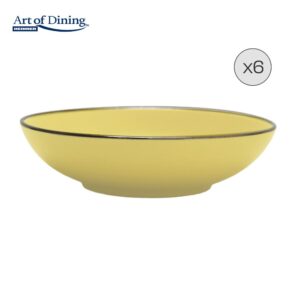 SET 6 FARFURII ADANCI CERAMICA 20 CM, MEDEEA, ART OF DINING - HR-WDF-M206