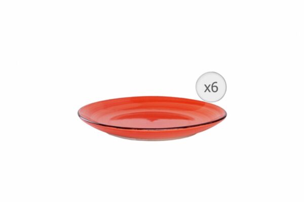 SET 6 FARFURII DESERT, CERAMICA 19 CM, GALA ORANGE - HR-WDF-P196