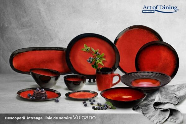 SET 6X CANA CERAMICA 350 ML, VULCANO, ART OF DINING BY HEINNER - HR-LH-VC3506