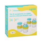 Set 8 recipiente cu capac pentru stocare hrana copii - A-1555