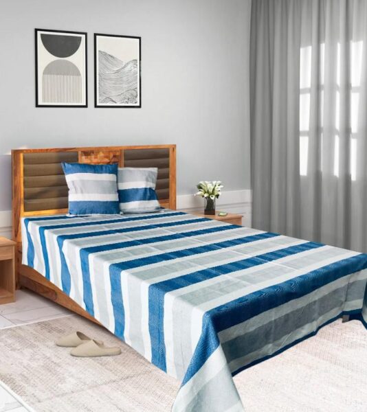 SET CUVERTURA PAT KS 200X220CM ZIA BLUE - HR-CUV220-ZIAB