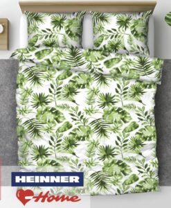 Set de pat king size bumbac, 144 TC, Palm - HR-KGBED144-PAL