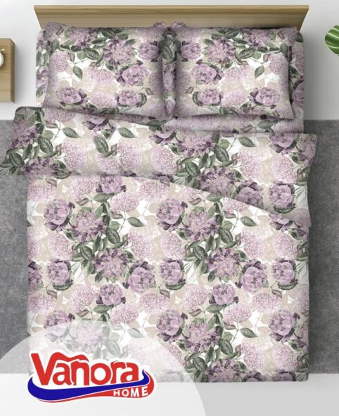 Set de pat king size bumbac, 92 gsm, Peony - VN-KGBED92-PNY