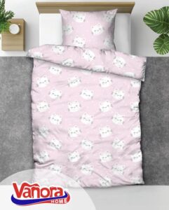 Set de pat single bumbac, 92 gsm, Cat - VN-SGBED92-CAT