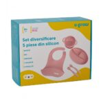 Set diversificare 5 piese silicon: baveta, bol, farfurie - UG-SET2PK