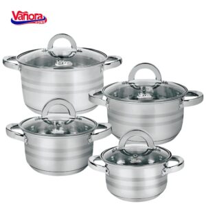 SET GATIT DIN INOX 8 PIESE, MEDINA, VANORA HOME - VN-HJ-8PCS