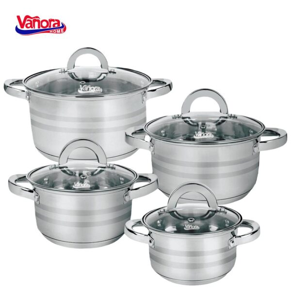 SET GATIT DIN INOX 8 PIESE, MEDINA, VANORA HOME - VN-HJ-8PCS