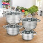 SET GATIT DIN INOX 8 PIESE, MEDINA, VANORA HOME - VN-HJ-8PCS