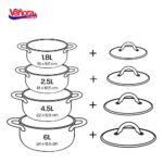 SET GATIT DIN INOX 8 PIESE, MEDINA, VANORA HOME - VN-HJ-8PCS