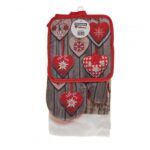 Set Heinner bucatarie 3 piese Craciun Gri - HR-KS3H-GREY - imagine 2