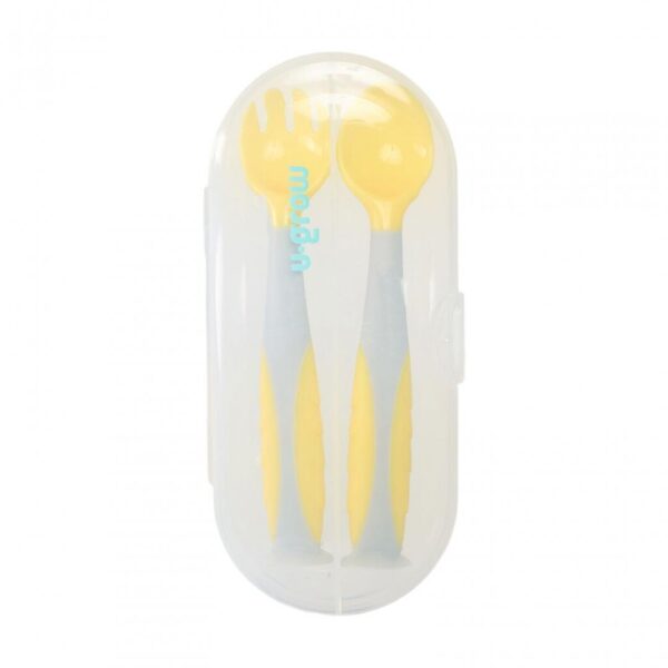 Set lingurita si furculita, galben, U-Grow - UG-218YE