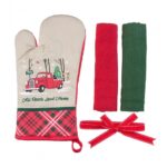 Set manusa bucatarie 3 piese Craciun Car - HR-3KS-XMASC