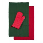 Set manusa bucatarie 3 piese Craciun Green - HR-3KS-XMASG