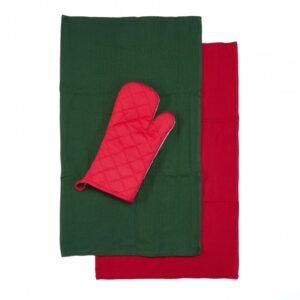 Set manusa bucatarie 3 piese Craciun Green - HR-3KS-XMASG