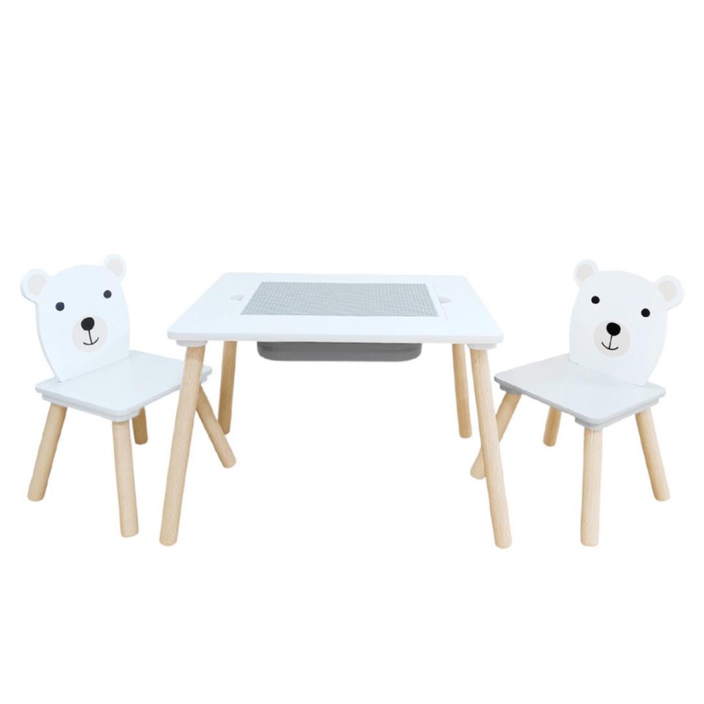 Set masuta si 2 scaune, cu spatiu de activitati, Bear, U-Grow - UG-74KINET-01 Set masuta si 2 scaune, cu spatiu de activitati, Bear, U-Grow - UG-74KINET - imagine 1