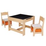 Set masuta si 2 scaune, lemn natur, U-Grow - UGMS-5601-NAT