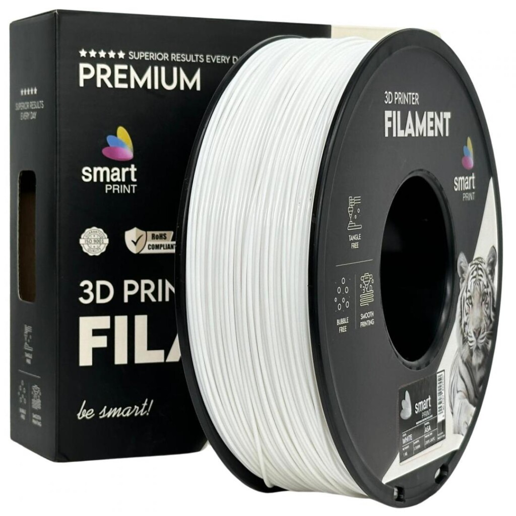 SMART PRINT FILLAMENT 1KG ASA WHITE, Rezistenta UV, Finisaj mat - ASA WHITE | SMART PRINT-01 SMART PRINT FILLAMENT 1KG ASA WHITE, Rezistenta UV, Finisaj mat - ASA WHITE | SMART PRINT - imagine 1