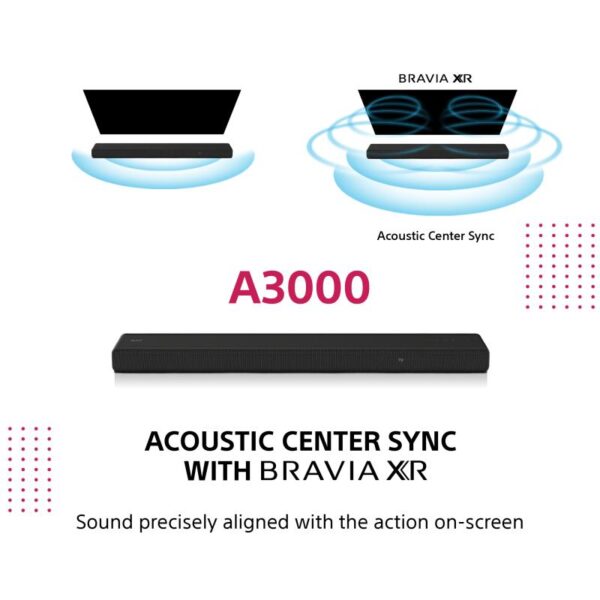 Soundbar Sony HT-A3000, 3.1ch, Dolby Atmos, 250W, Bluetooth 5.0 - HTA3000.CEL