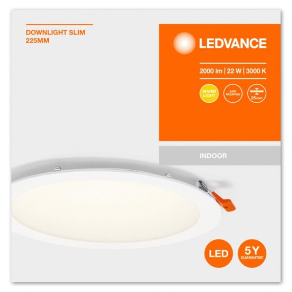 Spot LED incastrat Ledvance RECESS DOWNLIGHT SLIM, 22W, 2000 lm - 000004058075573093