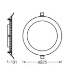 Spot LED incastrat Ledvance RECESS DOWNLIGHT SLIM, 22W, 2000 lm - 000004058075573093