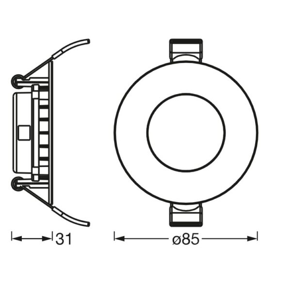 Spot LED incastrat Ledvance RECESS DOWNLIGHT SLIM, 4.5W, 240 lm - 000004058075573055