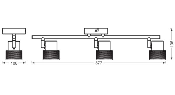 Spot LED triplu ajustabil Ledvance DECOR CORK, 3xGU10 - 000004058075828728