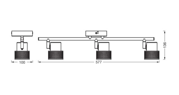 Spot LED triplu ajustabil Ledvance DECOR CORK, 3xGU10 - 000004058075833357