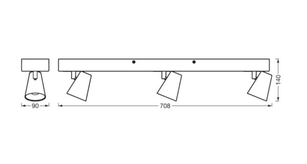 Spot LED triplu ajustabil Ledvance DECOR NEPTUNE, 26W, 2450 lm - 000004058075828346