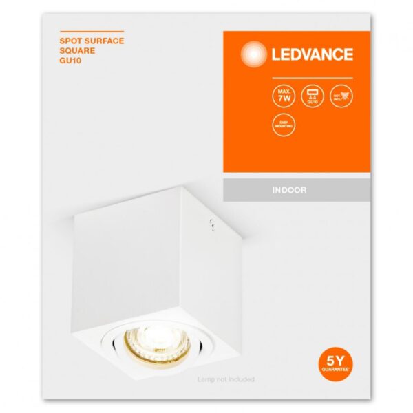 Spot Ledvance Surface Square, 1xGU10, max. 7W, IP20, 8x9.5cm - 000004058075758704