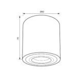 Spot Vivalux ROUND INEZ, GU10, max. 35W, IP54, Ø80x95mm, Alb - VIV004653