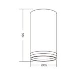 Spot Vivalux ROUND KING, GU10, max. 35W, IP20, Ø55x100mm, Alb - VIV004570