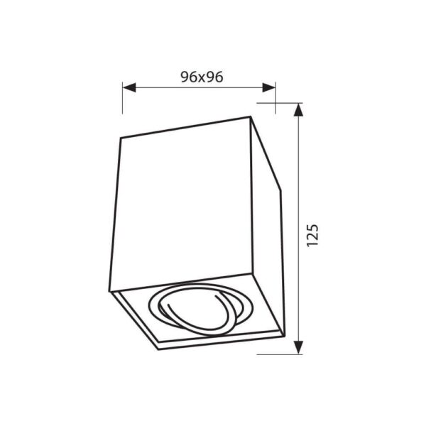 Spot Vivalux SQUARE BRAGA, GU10, max. 35W, IP20, 96x96x125mm - VIV004046