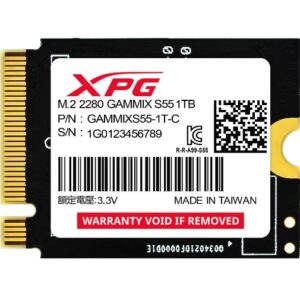 SSD ADATA XPG Gammix S55 1TB PCI Express 4.0 x4 M.2 2230 - SGAMMIXS55-1T-C
