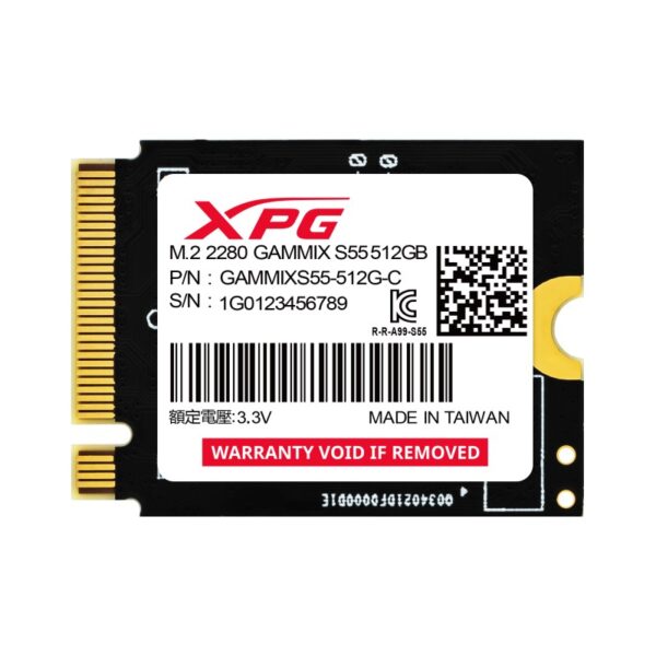 SSD ADATA XPG Gammix S55 512GB PCI Express 4.0 x4 M.2 2230 - SGAMMIXS55-512G-C