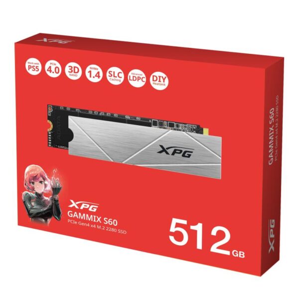 SSD ADATA 512GB M.2 AGAMMIXS60-512G-CS PCIE Gen4 x4, NVME 1.4