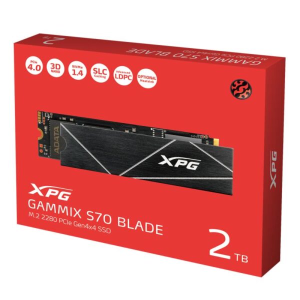 SSD ADATA XPG GAMMIX S70, 2TB, NVMe, M.2 - AGAMMIXS70B-2T-CS