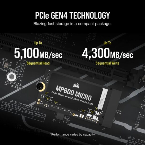 SSD Corsair MP600 MICRO Capacitate 1TB M.2 2242 NVME PCIE GEN4 - CSSD-F1000GBMP600MCR